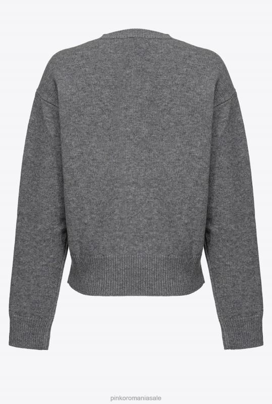 săritori | pulover cu păsări de dragoste Pinko burniță cenușie B0D08542
