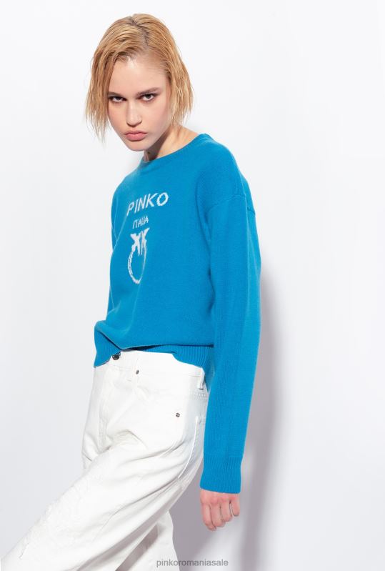 săritori | pulover cu păsări de dragoste Pinko director albastru B0D08507
