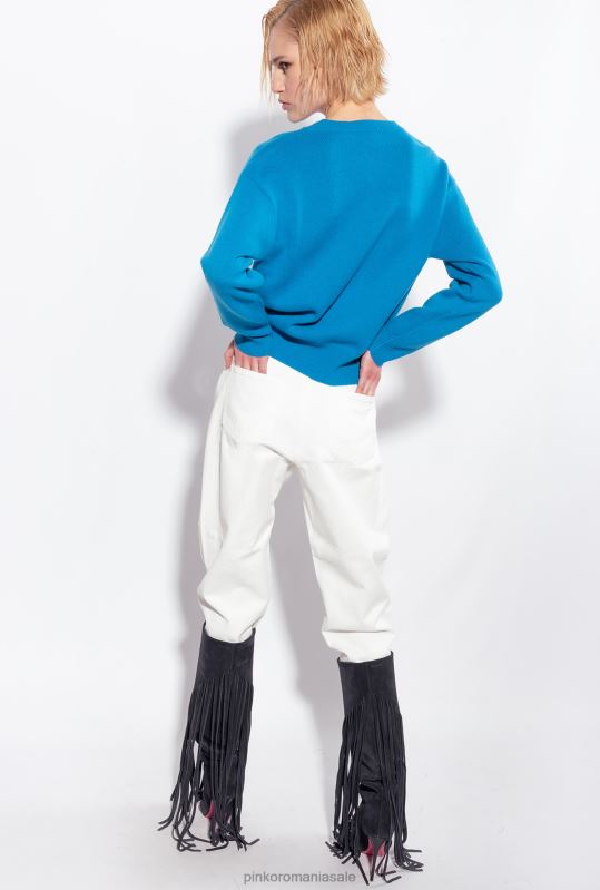 săritori | pulover cu păsări de dragoste Pinko director albastru B0D08507