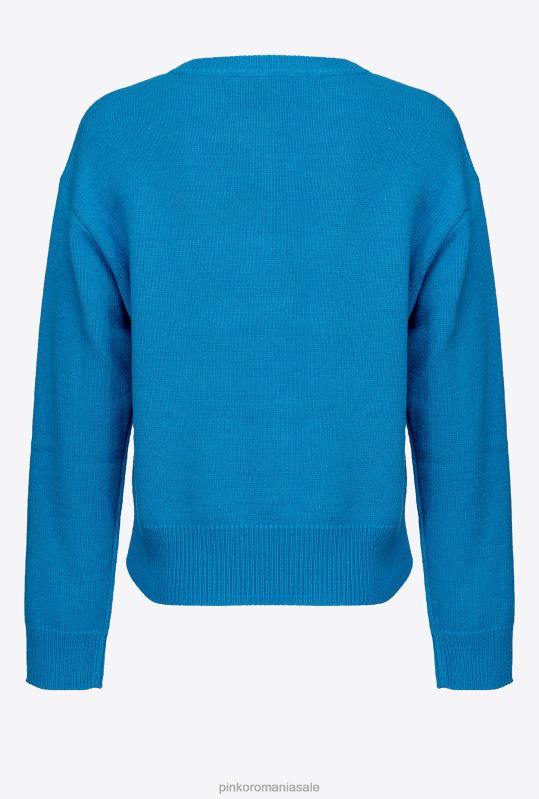 săritori | pulover cu păsări de dragoste Pinko director albastru B0D08507