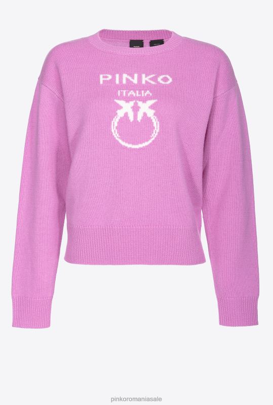 săritori | pulover cu păsări de dragoste Pinko opera mov B0D08508