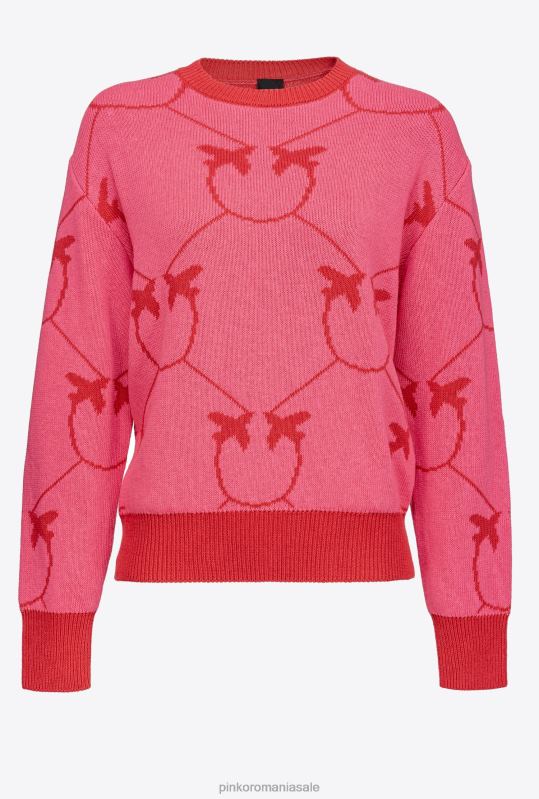 săritori | pulover jacquard cu monogramă Pinko fucsia/rosu B0D08519