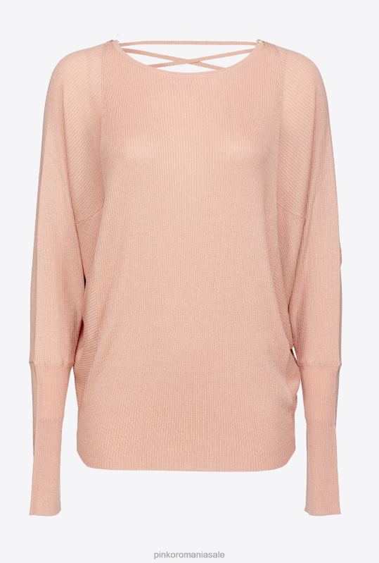 săritori | pulover relaxat cu franjuri la spate Pinko roz argilos B0D08526