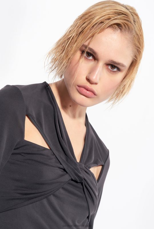 săritori | top cu maneci lungi cu detalii incrucisate Pinko limuzina neagră B0D08545