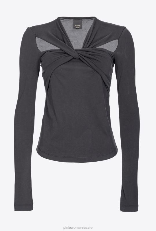 săritori | top cu maneci lungi cu detalii incrucisate Pinko limuzina neagră B0D08545