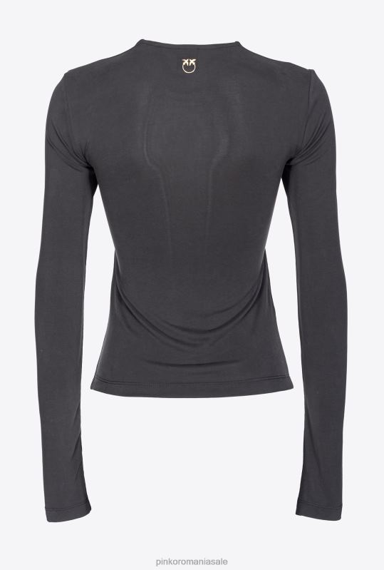 săritori | top cu maneci lungi cu detalii incrucisate Pinko limuzina neagră B0D08545