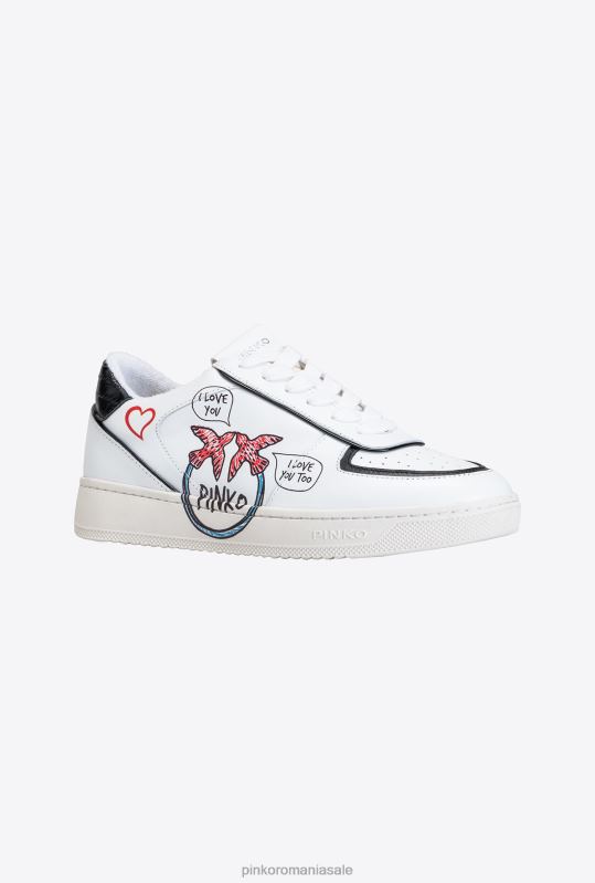 adidași | adidași plat cu detaliu graffiti Pinko alb/rosu/negru B0D081120