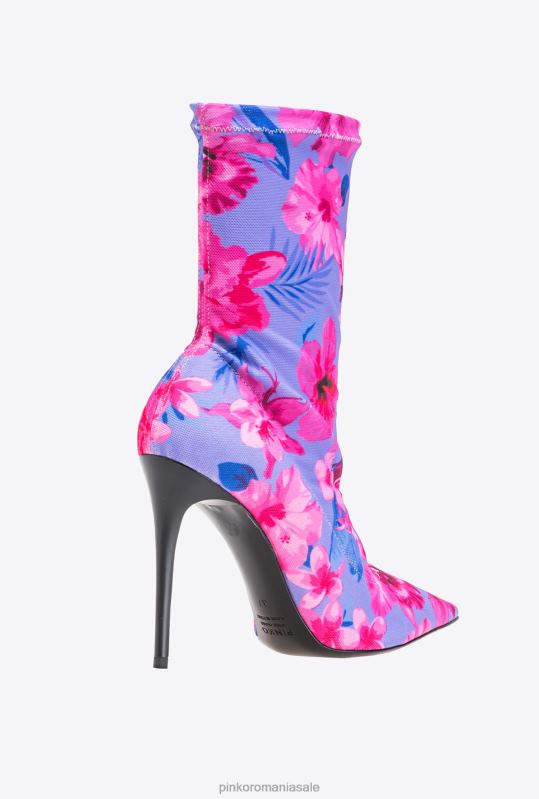 cizme | botine din plasă imprimate Pinko liliac/roz deschis/fucsia B0D081110