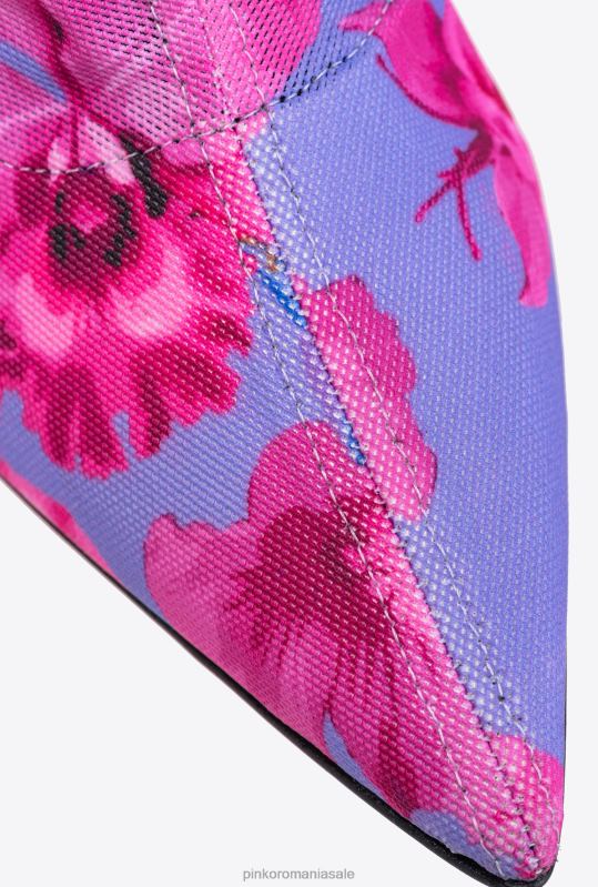 cizme | botine din plasă imprimate Pinko liliac/roz deschis/fucsia B0D081110