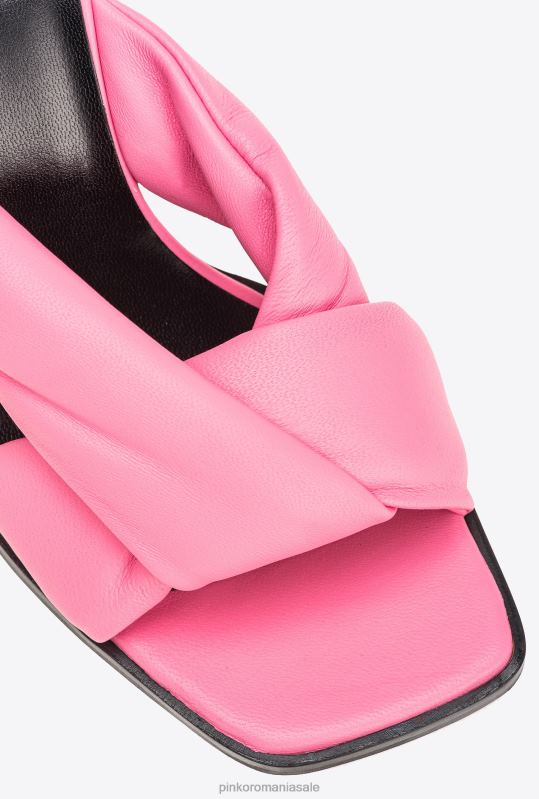 sandale | pantofi cu toc din piele nappa Pinko roz mare B0D081088