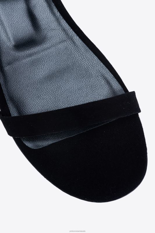 sandale | sandale plate cu franjuri din strass Pinko limuzina neagră B0D081077