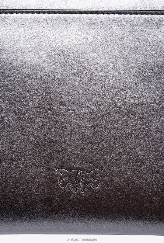 genți clutch | geanta plat laminata Pinko argintiu-aur antic B0D081202