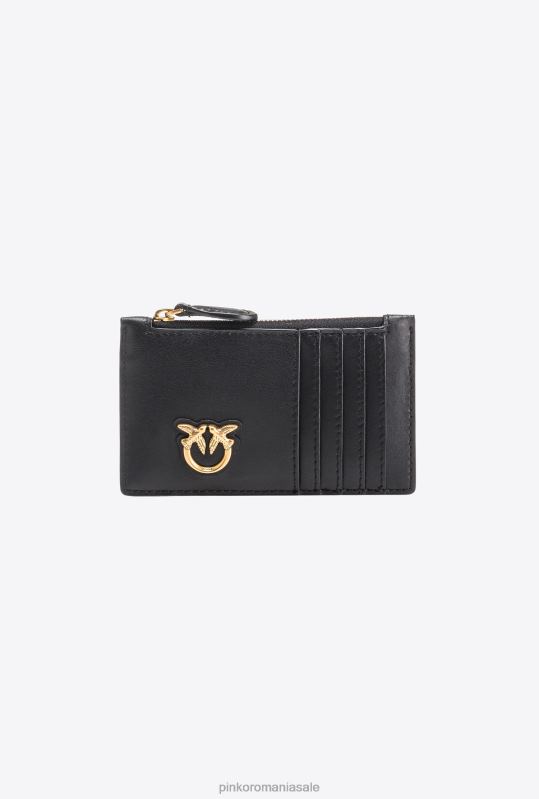 genți clutch | suport card cu fermoar Pinko aur negru-vechi B0D081183