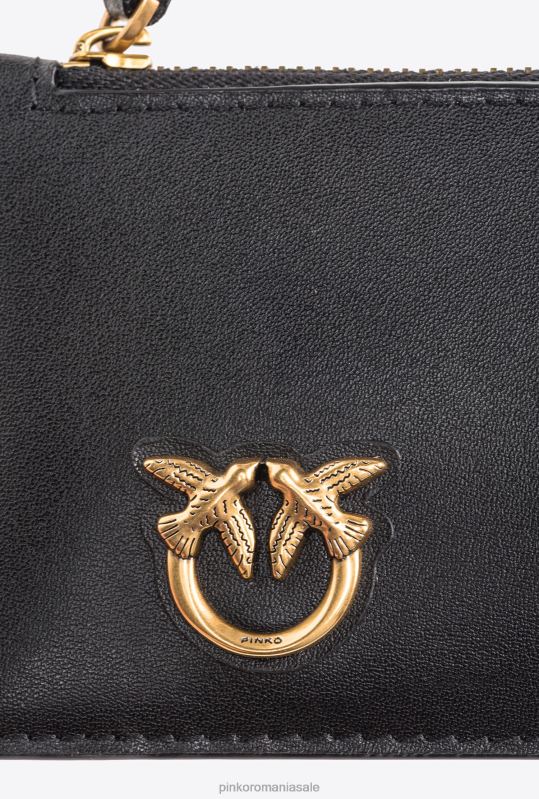 genți clutch | suport card cu fermoar Pinko aur negru-vechi B0D081183