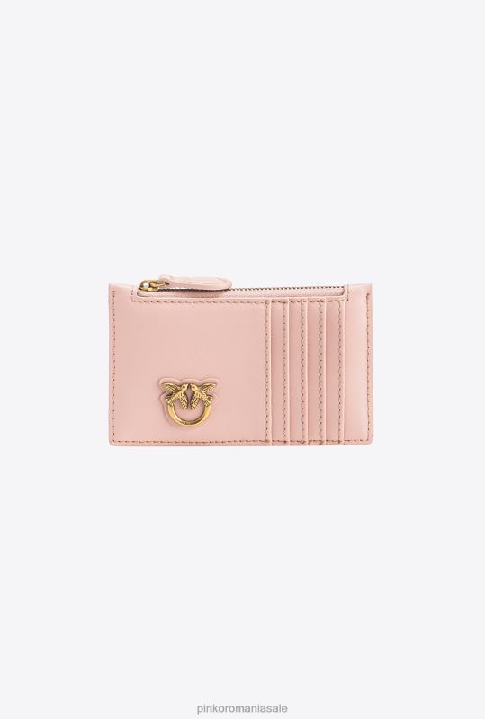 genți clutch | suport card cu fermoar Pinko roz praf-aur antic B0D081181