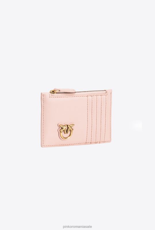 genți clutch | suport card cu fermoar Pinko roz praf-aur antic B0D081181