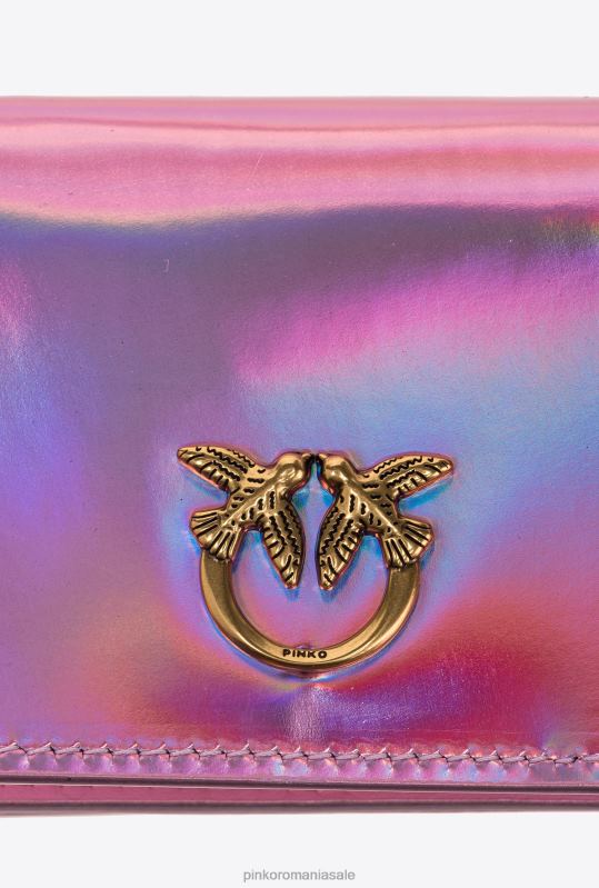 genți clutch | suport pentru carduri cu cureaua de umar galleria iridescent Pinko roz irizat-aur antic B0D081177