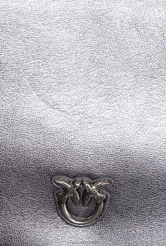 genți crossbody | geantă de dragoste plată clasică foliată Pinko argint-argint vechi B0D081195