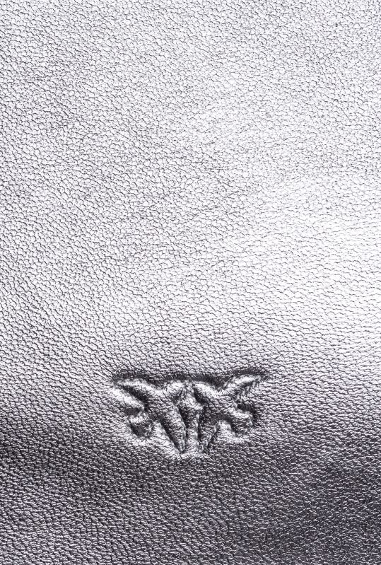 genți crossbody | geantă de dragoste plată clasică foliată Pinko argint-argint vechi B0D081195