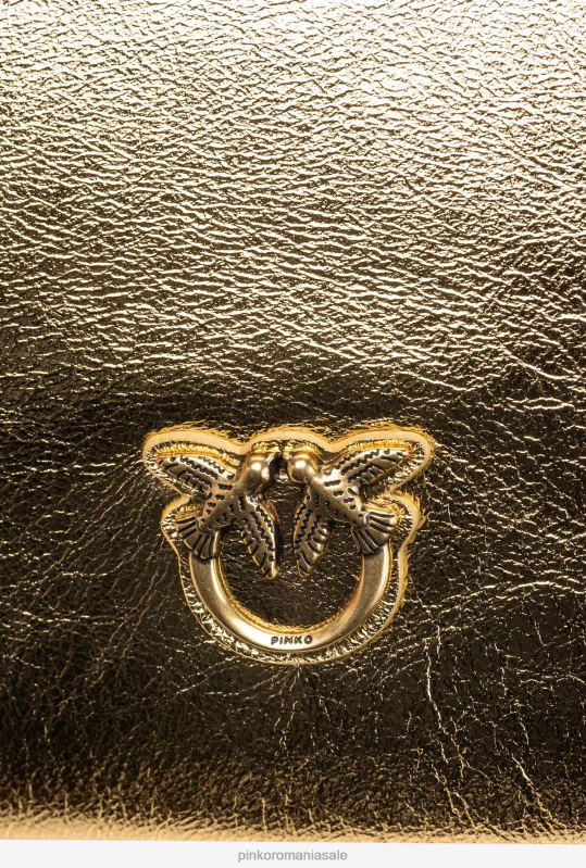 genți crossbody | geantă de dragoste plată clasică foliată Pinko aur antic B0D081196