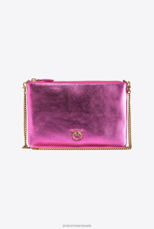 genți crossbody | geantă de dragoste plată clasică foliată Pinko aur roz-vechi B0D081197