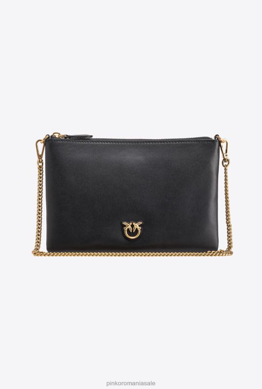 genți crossbody | geantă de dragoste plată clasică, pur și simplu Pinko aur negru-vechi B0D081184
