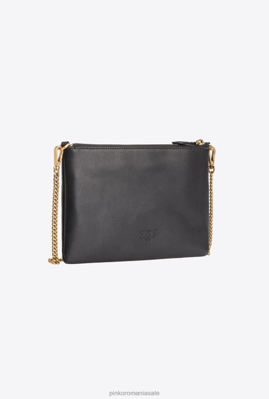 genți crossbody | geantă de dragoste plată clasică, pur și simplu Pinko aur negru-vechi B0D081184