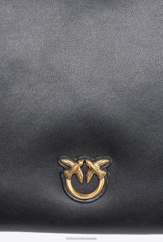 genți crossbody | geantă de dragoste plată clasică, pur și simplu Pinko aur negru-vechi B0D081184
