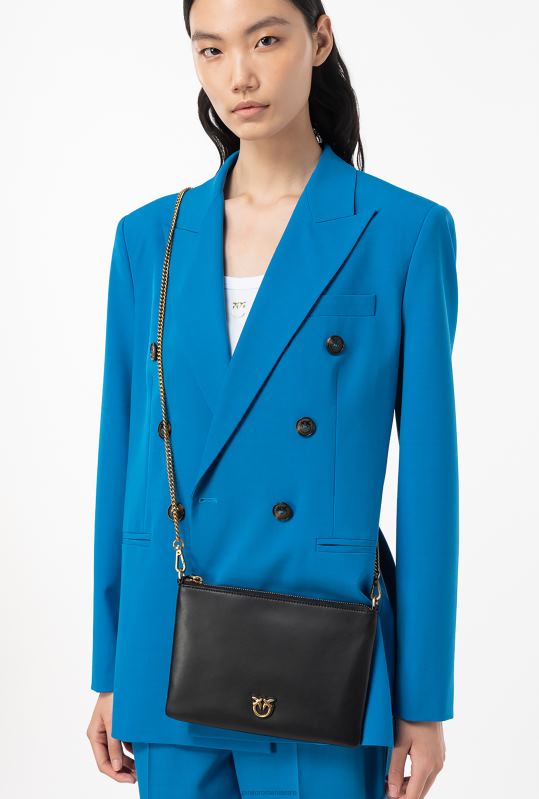 genți crossbody | geantă de dragoste plată clasică, pur și simplu Pinko aur negru-vechi B0D081184