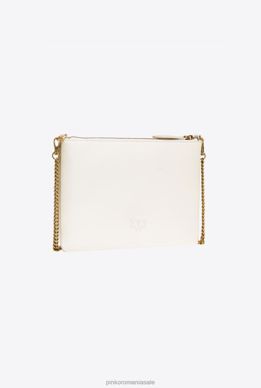 genți crossbody | geantă plată pur și simplu Pinko aur alb-vechi B0D081190