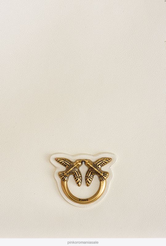 genți crossbody | geantă plată pur și simplu Pinko aur alb-vechi B0D081190