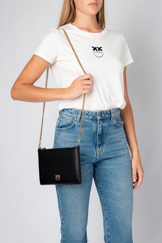 genți crossbody | geantă plată pur și simplu Pinko aur negru-vechi B0D081189