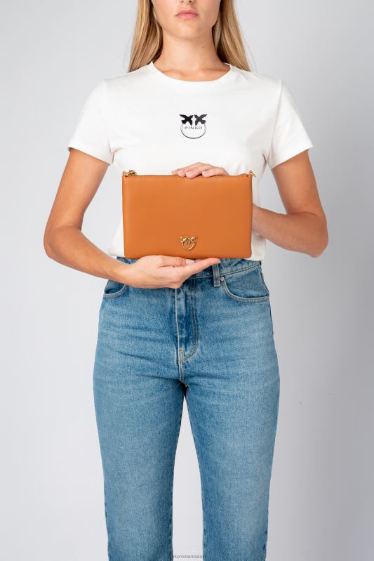 genți crossbody | geantă plată pur și simplu Pinko coniac-aur antic B0D081191