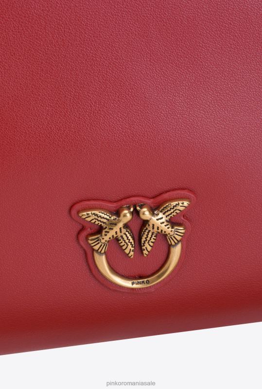 genți crossbody | geantă plată pur și simplu Pinko roșu rubin-aur antic B0D081188