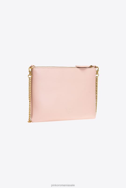 genți crossbody | geantă plată pur și simplu Pinko roz praf-aur antic B0D081187