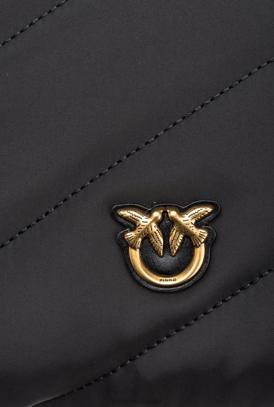 genți crossbody | geantă plată reciclată Pinko aur negru-vechi B0D081273