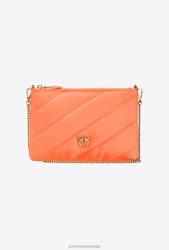 genți crossbody | geantă plată reciclată Pinko vibrant portocaliu-aur antic B0D081272