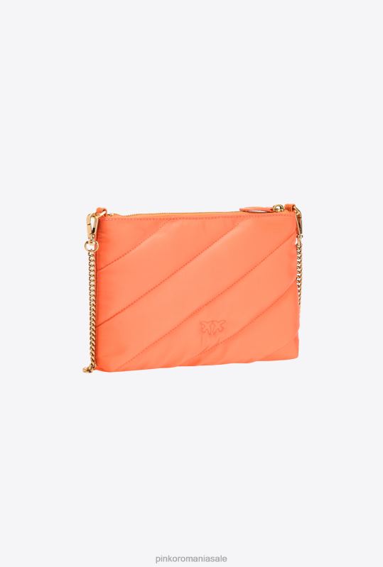 genți crossbody | geantă plată reciclată Pinko vibrant portocaliu-aur antic B0D081272