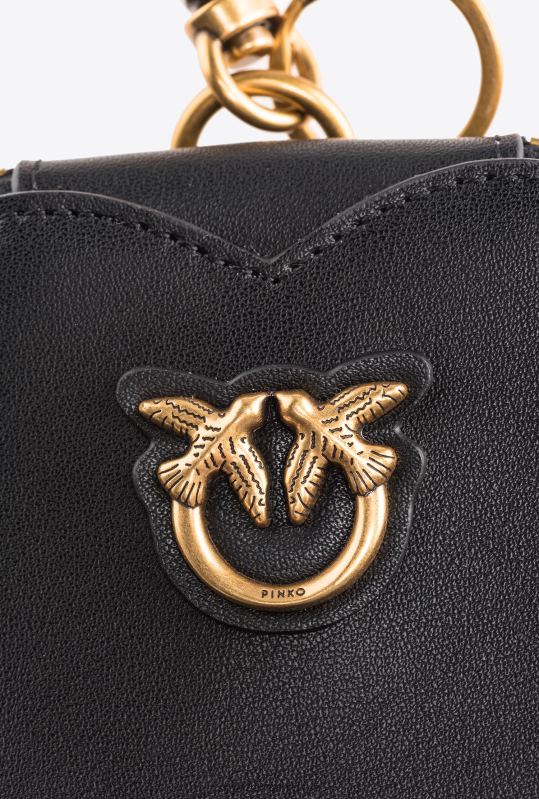 genți microlove | farmec în formă de inimă cu oglindă Pinko aur negru-vechi B0D081247