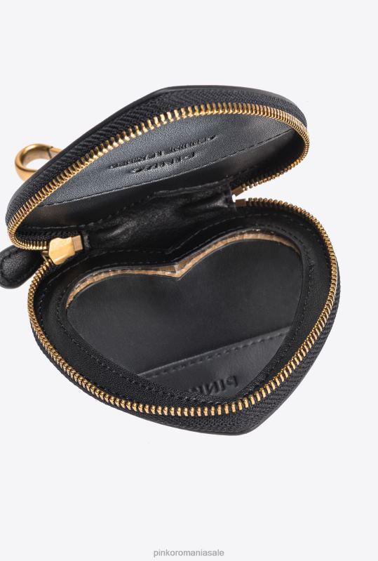 genți microlove | farmec în formă de inimă cu oglindă Pinko aur negru-vechi B0D081247