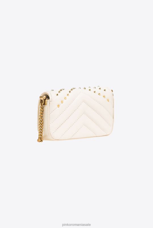 genți microlove | geantă micro love click chevron știfturi Pinko aur alb-vechi B0D081217