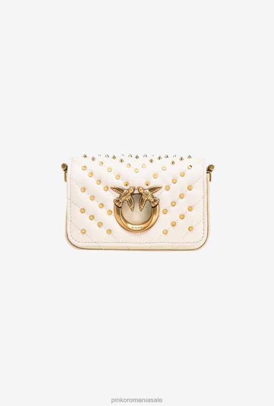 genți microlove | geantă micro love click chevron știfturi Pinko aur alb-vechi B0D081217