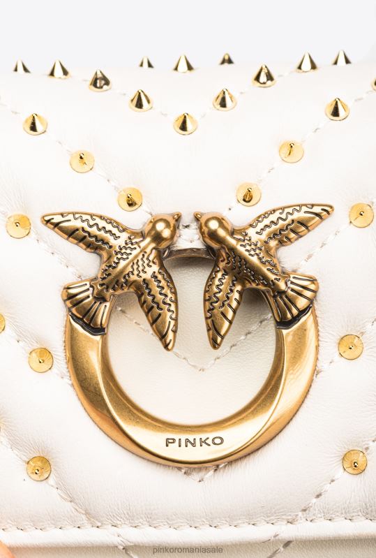 genți microlove | geantă micro love click chevron știfturi Pinko aur alb-vechi B0D081217