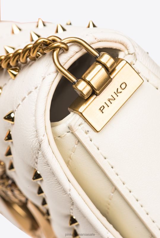 genți microlove | geantă micro love click chevron știfturi Pinko aur alb-vechi B0D081217