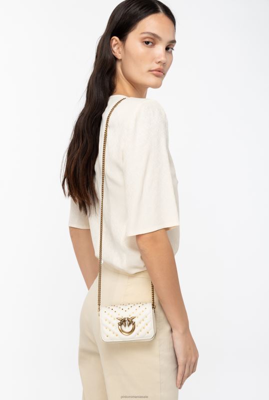 genți microlove | geantă micro love click chevron știfturi Pinko aur alb-vechi B0D081217