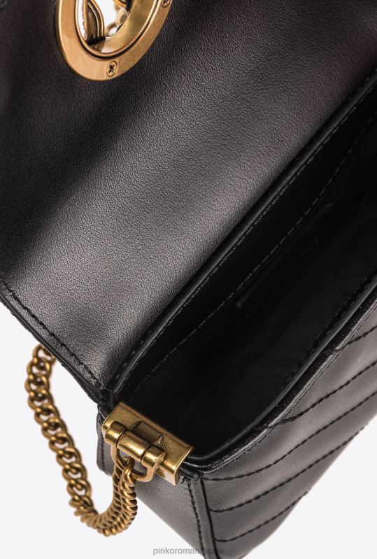 genți microlove | geantă micro love click chevron știfturi Pinko aur negru-vechi B0D081215