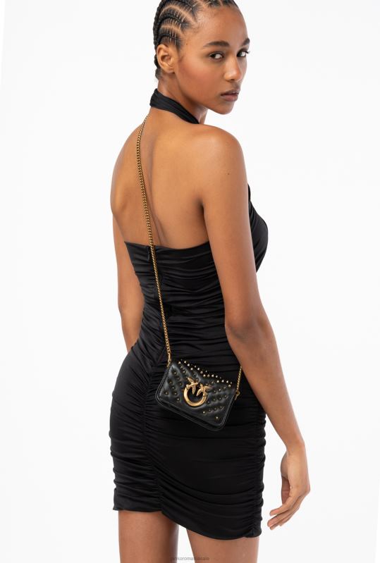 genți microlove | geantă micro love click chevron știfturi Pinko aur negru-vechi B0D081215