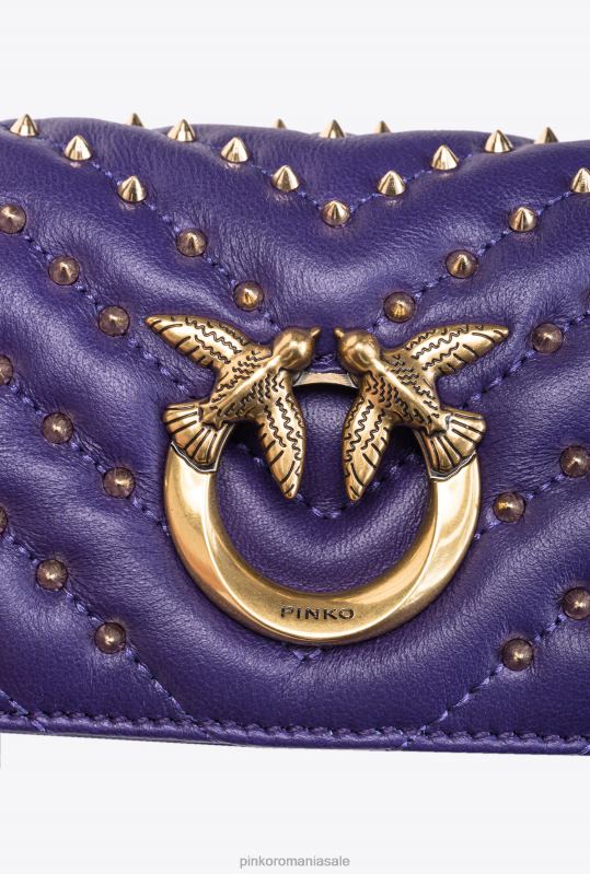 genți microlove | geantă micro love click chevron știfturi Pinko plumeria violet-aur antic B0D081216