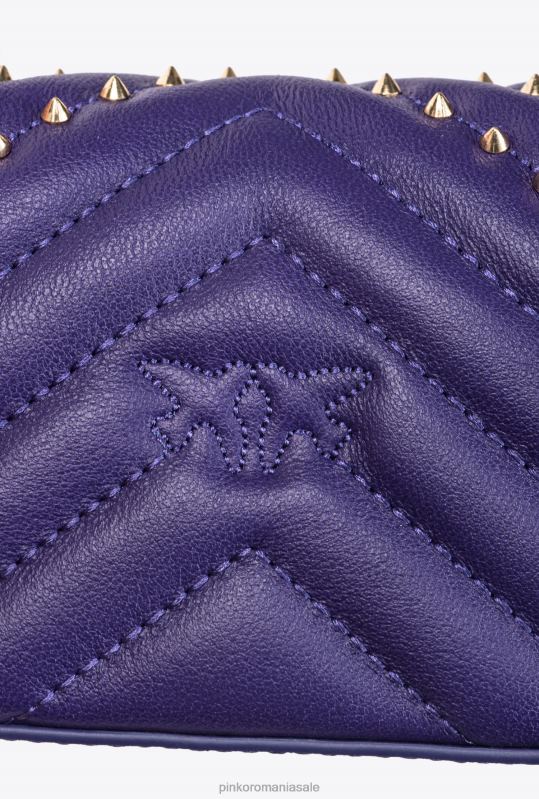 genți microlove | geantă micro love click chevron știfturi Pinko plumeria violet-aur antic B0D081216