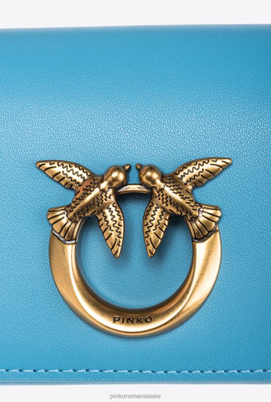 genți microlove | geantă micro love click pur și simplu Pinko albastru-cer-aur antic B0D081221